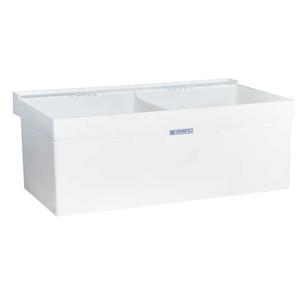 40 in W x 24 in L x 34 in H, Wall Mount, Thermoplastic, Laundry Tub