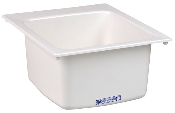 17 in W x 20 in L x 9 1/2 in H, Counter Top, Fiberglass, Utility Sink