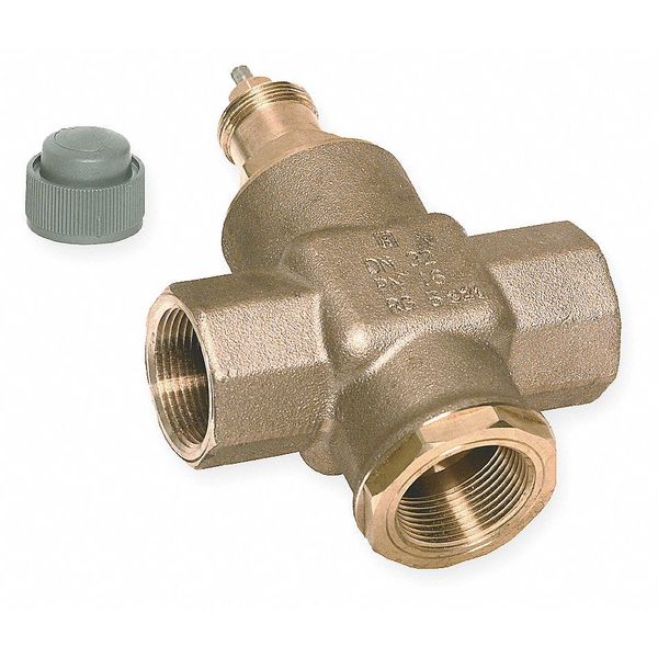 Three-Way, 3/4 In NPT Valve, 4.9 Cv
