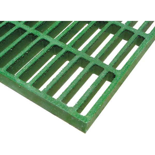 Molded Grating, 48 in Span, Grit-Top Surface, Corvex Resin, Green