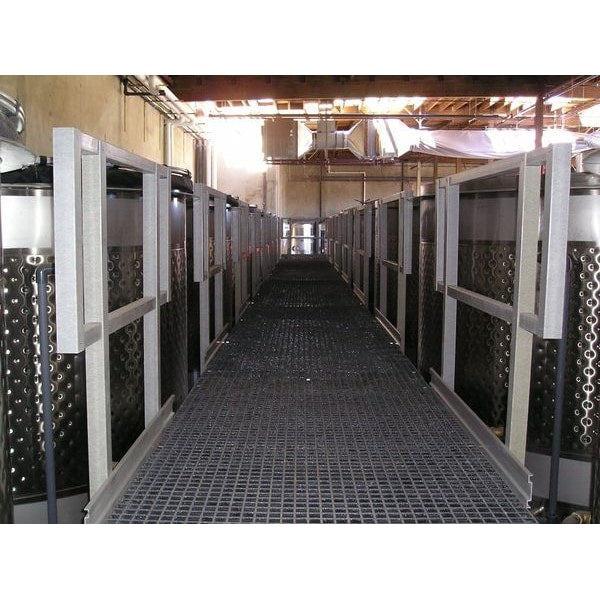 Molded Grating, 72 in Span, Grit-Top Surface, Corvex Resin, Dark Gray