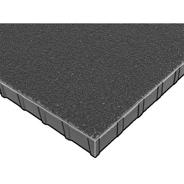 Molded Grating, 48 in Span, Grit-Top Surface, Corvex Resin, Dark Gray