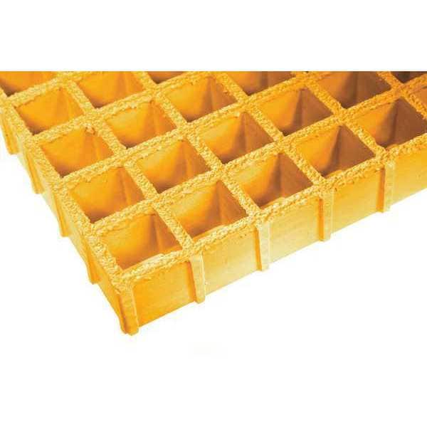 Molded Grating, 48 in Span, Grit-Top Surface, Corvex Resin, Yellow