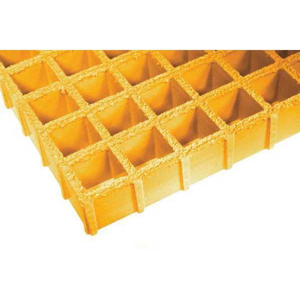 Molded Grating, 144 in Span, Grit-Top Surface, Corvex Resin, Yellow