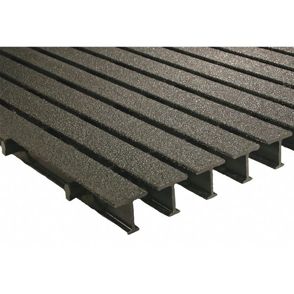 Pedestrian Pultruded Grating, 72 in Span, Grit-Top Surface, ISOFR Resin, Dark Gray