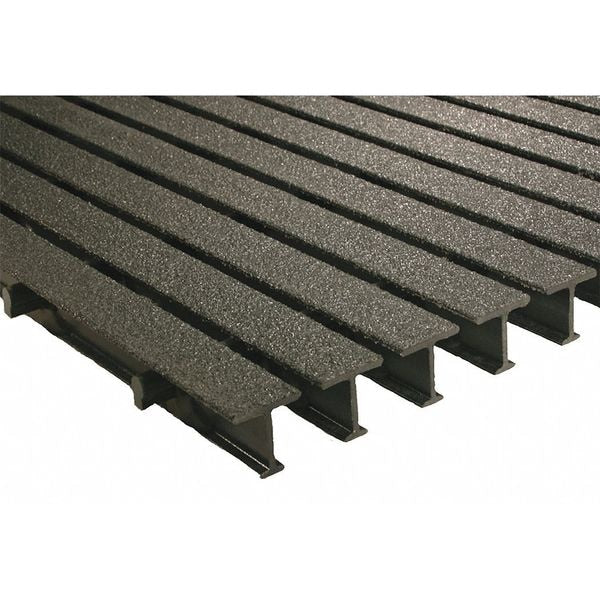 Pedestrian Pultruded Grating, 72 in Span, Grit-Top Surface, ISOFR Resin, Dark Gray