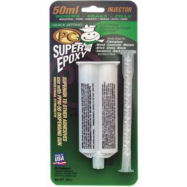 Epoxy Adhesive, SuperEpoxy Series, Clear, 1:01 Mix Ratio, 4 hr Functional Cure, Dual-Cartridge