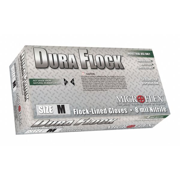 Disposable Gloves, Nitrile, Powder Free, Green, L, 50 PK