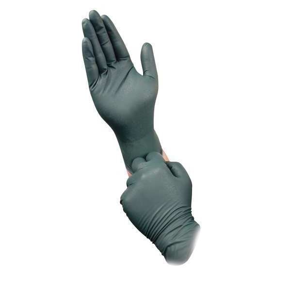Disposable Gloves, Nitrile, Powder Free, Green, L, 50 PK