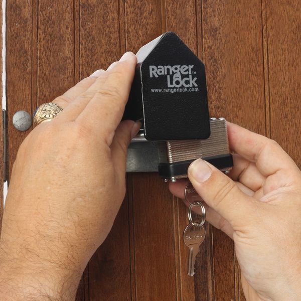 Padlock Guard, Hardened Steel, Blk, 3-5/8