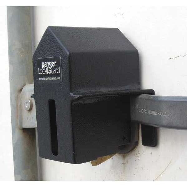 Padlock Guard, Hardened Steel, Blk, 5