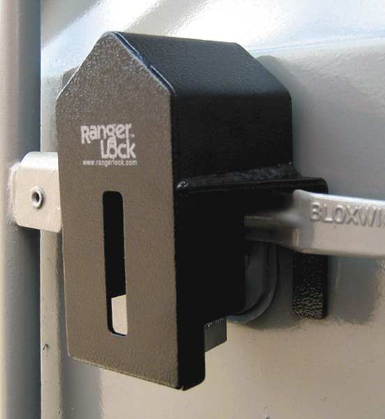 Padlock Guard, Hardened Steel, Blk, 7