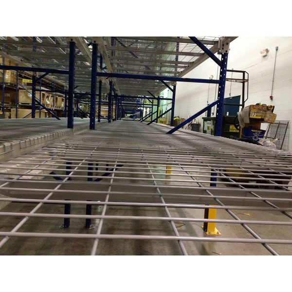 Pallet Rack Decking, Steel Wire, 58 in W, 42 in D, Gray, Powder Coated Finish, Gauge: 6