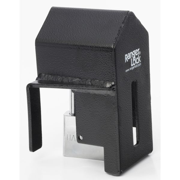 Padlock Guard, Hardened Steel, Blk, 7