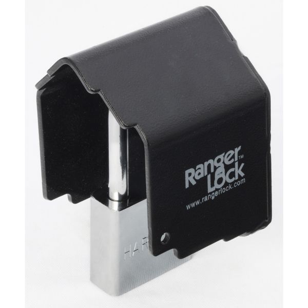 Padlock Guard, Hardened Steel, Blk, 4