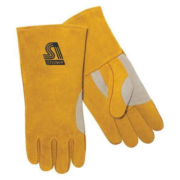 Stick Welding Gloves, Cowhide Palm, L, PR