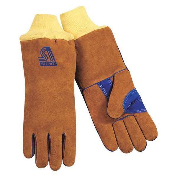 Stick Welding Gloves, Cowhide Palm, L, PR