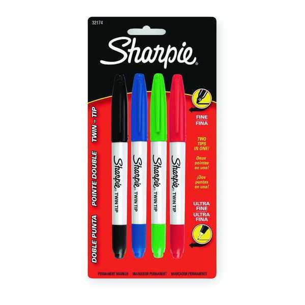 Permanent Marker Set, Fine/Ultra Fine Tip Assorted PK4