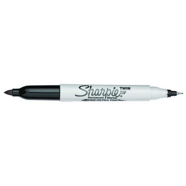 Permanent Marker, Fine/Ultra Fine Tip Black PK2