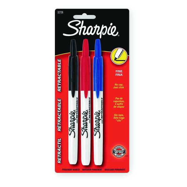 Permanent Marker Set, Assorted, PK3