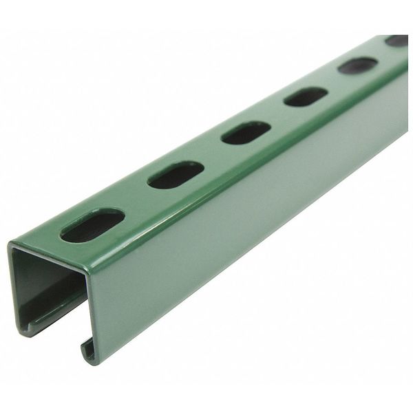 Strut Channel, 4 ft. L, Green Paintd Steel