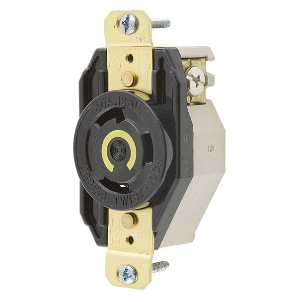 30A Twist-Lock Receptacle 2P 3W 125VAC L5-30R BK