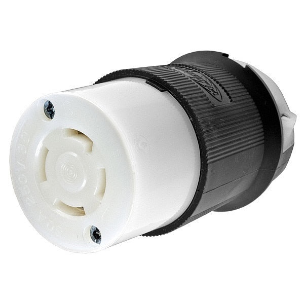 30A Twist-Lock Connector 3P 4W 250VAC L15-30R BK/WT
