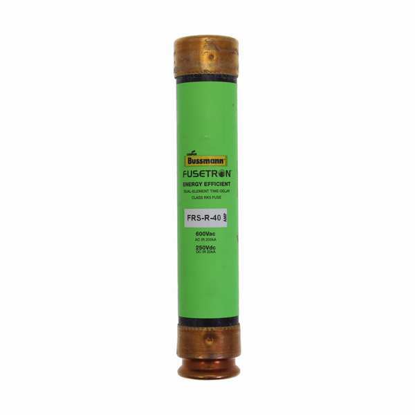 Fuse, Time Delay, 40A, FRS-R Series, 600V AC, 250V DC, 5 1/2 in L x 1 1/16 in dia