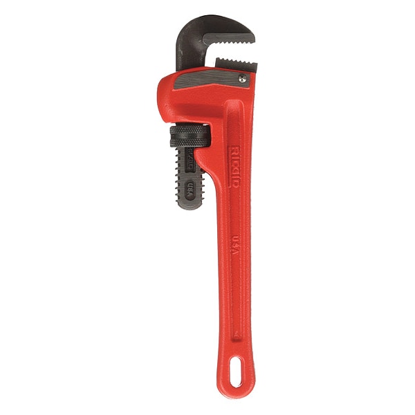 10 in L 1 1/2 in Cap. Cast Iron Straight Pipe Wrench
