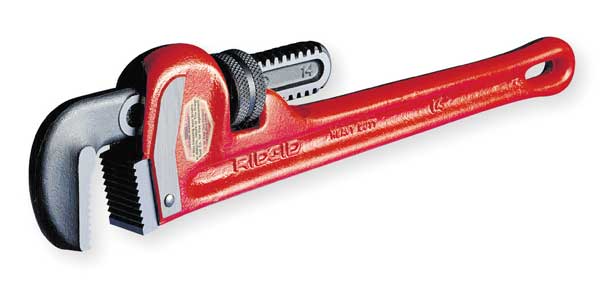 Pipe Wrench, Straight, Cast Iron, 48 in L, 6 in Jaw Capacity