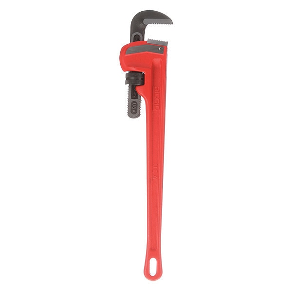 Pipe Wrench, Straight, Cast Iron, 24 in L, 3 in Jaw Capacity