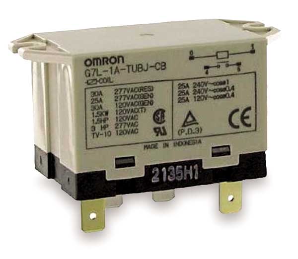 Enclosed Power Relay, Surface (Top Flange) Mounted, SPST-NO, 24V AC, 4 Pins, 1 Poles