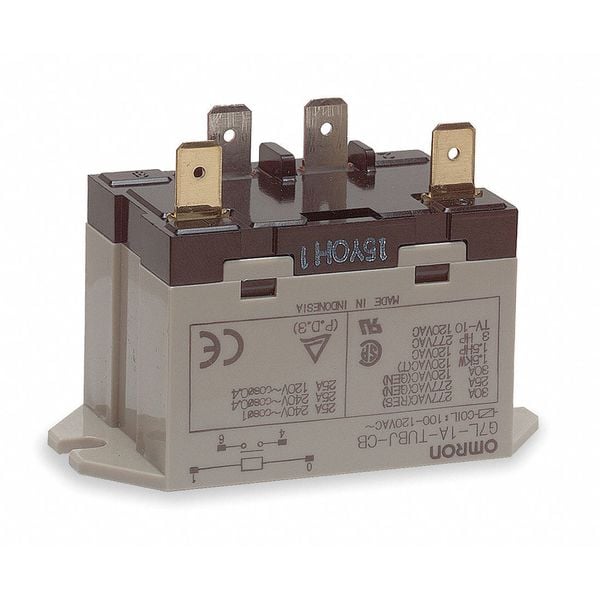Enclosed Power Relay, Surface (Top Flange) Mounted, SPST-NO, 100/120V AC, 4 Pins, 1 Poles