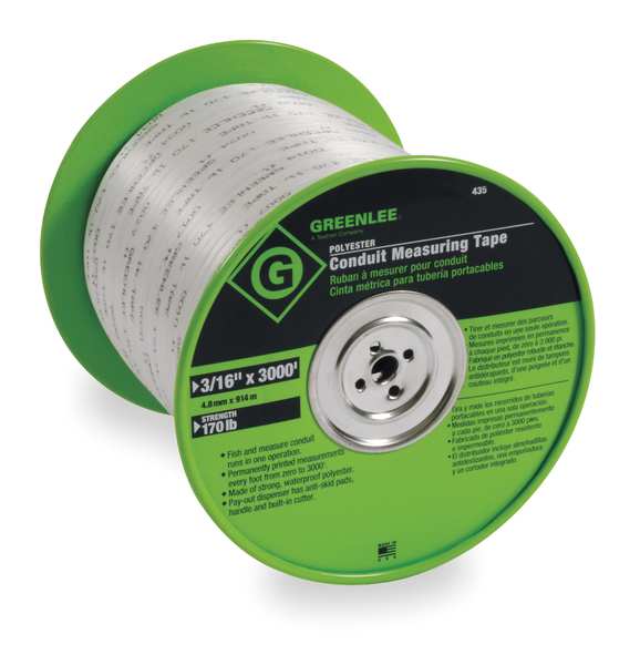 Measuring Tape, Conduit, 3000 Ft x 3/16 In
