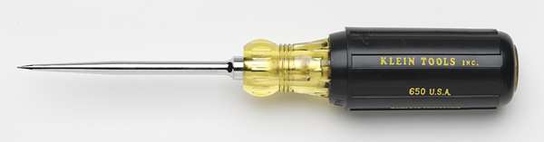 Cushion Grip Scratch Awl, Tip Size 3 1/2 in, Overall Length 7 7/8 in, Yellow/Black