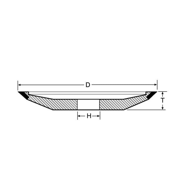 Flaring Cup Wheel, 3-3/4In, 150, 11V9