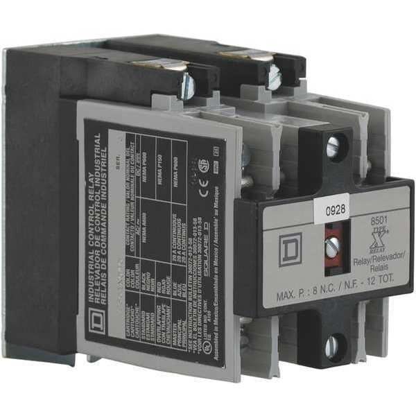 NEMA Control Relay, 4NO, 24VAC, 10A