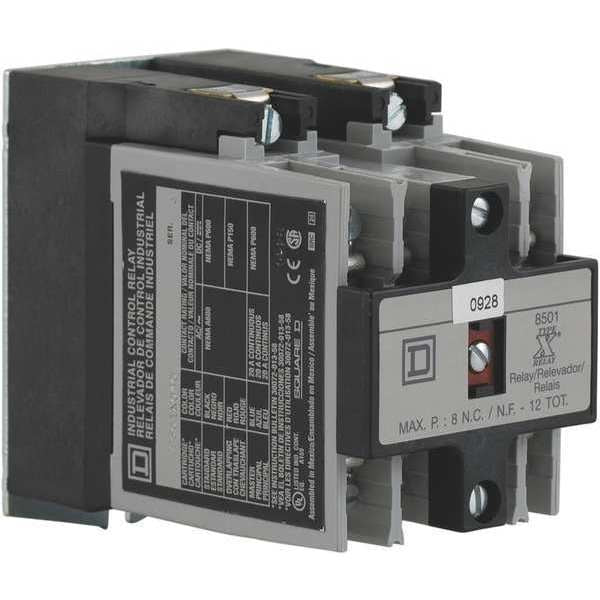 NEMA Control Relay, 4NO, 480VAC, 10A
