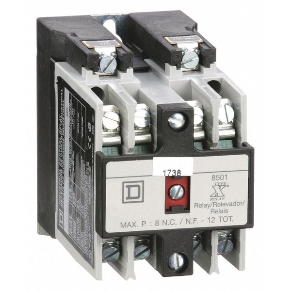 NEMA Control Relay, 4NO, 120VAC, 10A