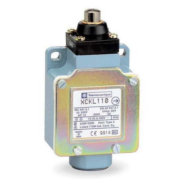 Limit Switch, Plunger, 1NC/1NO, 10A @ 240V AC, Actuator Location: Top
