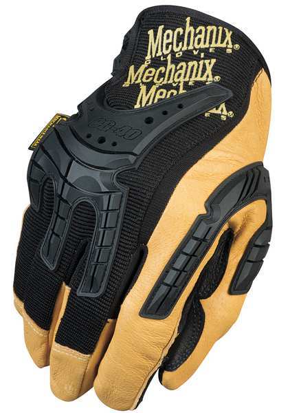 Mechanics Gloves, 2XL, Black/Yellow, Single Layer, Spandex