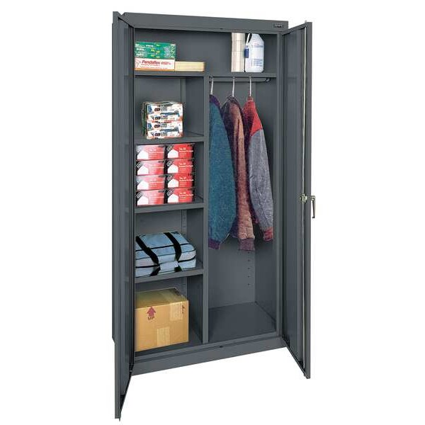 22/24 ga. ga. Steel Storage Cabinet, 36 in W, 72 in H, Stationary