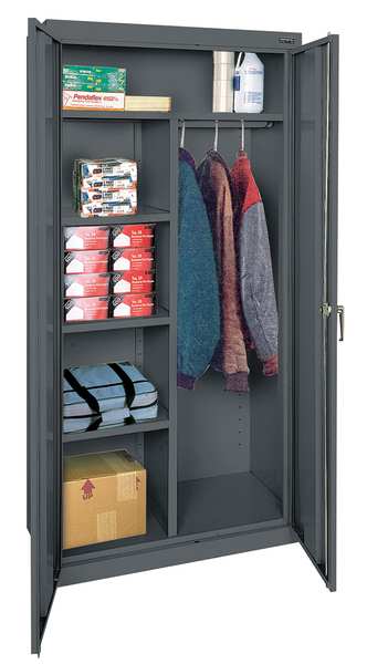 22/24 ga. ga. Steel Storage Cabinet, 36 in W, 72 in H, Stationary