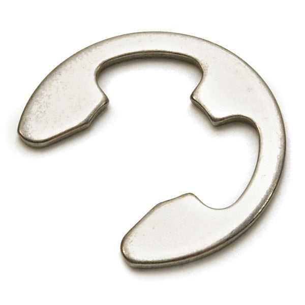 External-E E-Clip, Stainless Steel Plain Finish, 4 mm Shaft Dia, 10 PK