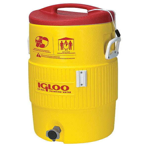 Beverage Cooler, 10 gal., Yellow