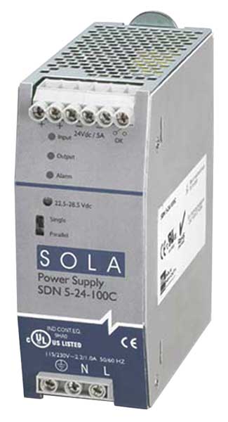 DC Power Supply, 24VDC, 5A, 60Hz