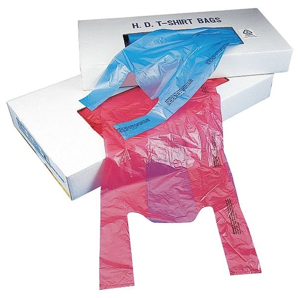 T-Shirt Bags, Blue, 24 In. L, PK1000