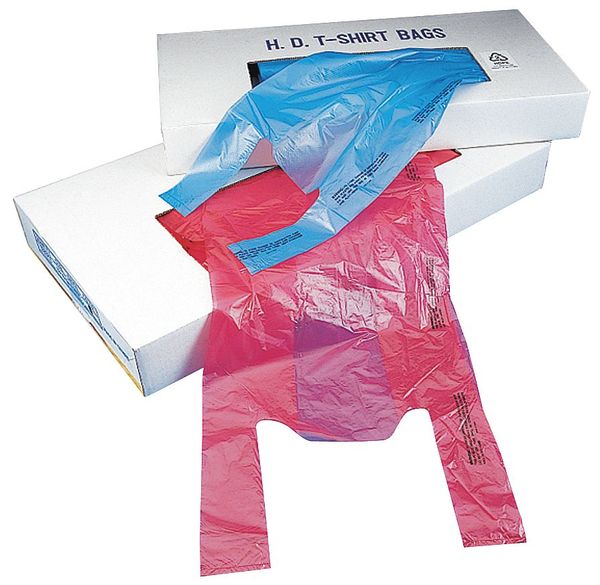 T-Shirt Bags, White, 18 In. L, PK1000