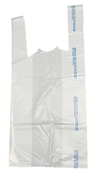 T-Shirt Bags, White, 21-1/2 In. L, PK1000