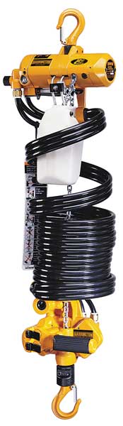 Air Chain Hoist, 500 lb. Cap., 6.5 ft. Lft